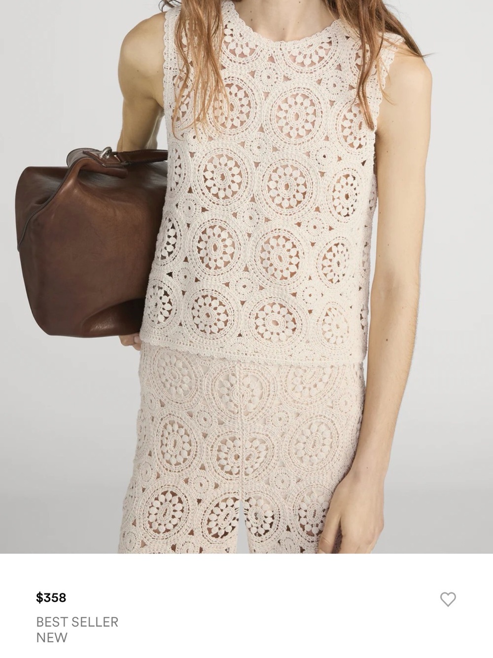 Frame The Crochet Tank Top in Cream - Picture 5 of 8
